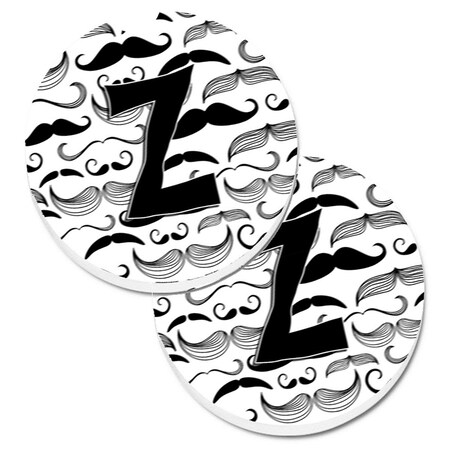 Carolines Treasures Letter Z Moustache Initial Set of 2 Cup Holder Car Coaster CJ2009-ZCARC